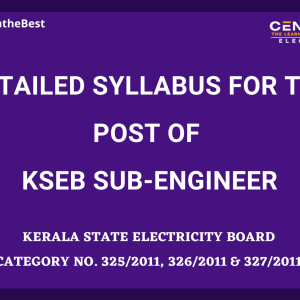 KSEB SUB ENGINEER SYLLABUS