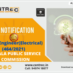 KERALA PSC – Plant Engineer(Electrical) (464/2021)
