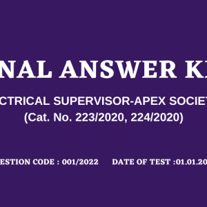ELECTRICAL SUPERVISOR FINAL ANSWER KEY