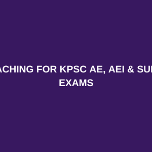 ONLINE COACHING FOR KPSC AE, AEI & SUB ENGINEER ELECTRICAL EXAMS