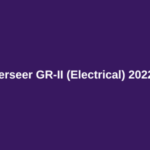 KDRB – Overseer GR-II (Electrical) 2022 – Shortlist