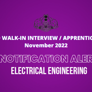 CENTRALISED WALK-IN INTERVIEW / APPRENTICESHIP MELA – November 2022