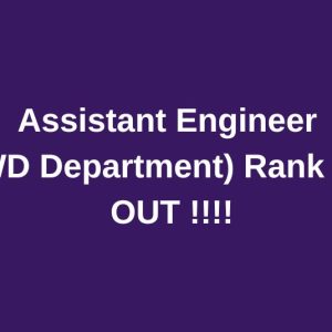 Assistant Engineer (Electrical) – Public Works/Irrigation Department Rank List  (Cat.No.476/2020)