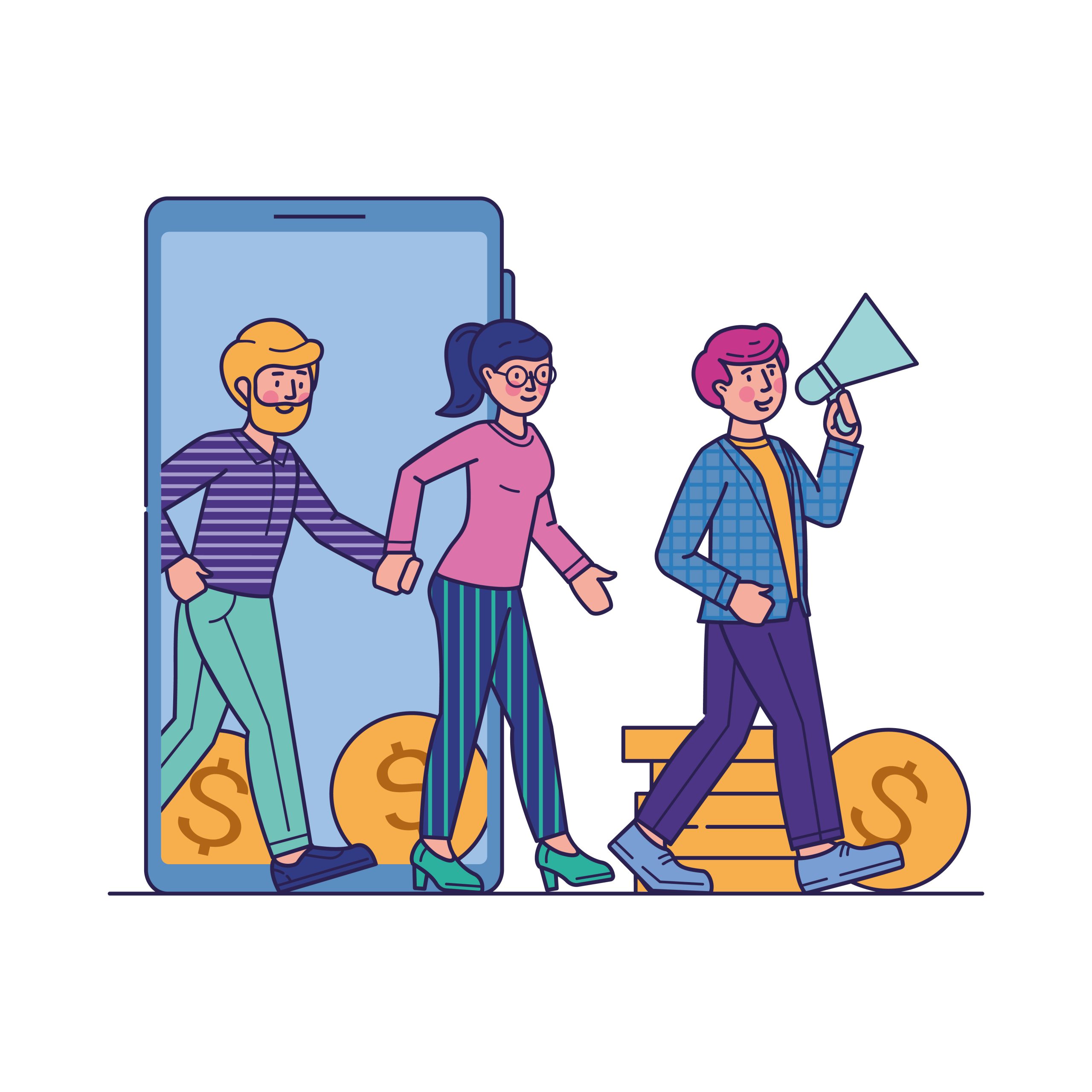 an image of three friends walking together get featured on Centre.C's Refer and Earn program.